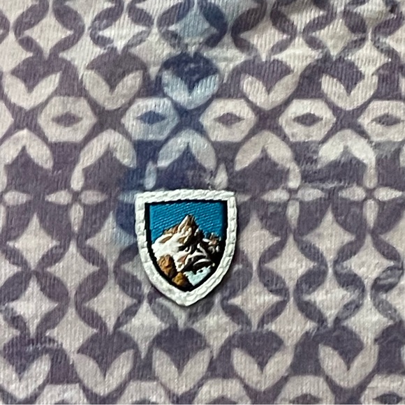 Kuhl KÜHL Burnout Sheer T-Shirt Short Sleeve Shirt Henley Top Purple Women Large - Picture 5 of 8